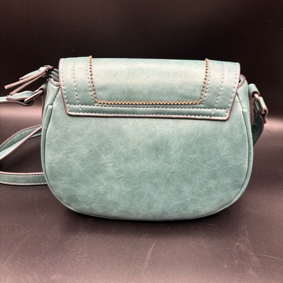 The Animal Rescue‎ Site Purse Pawprint Crossbody Saddle Bag Teal Turquoise Green - Picture 3 of 11